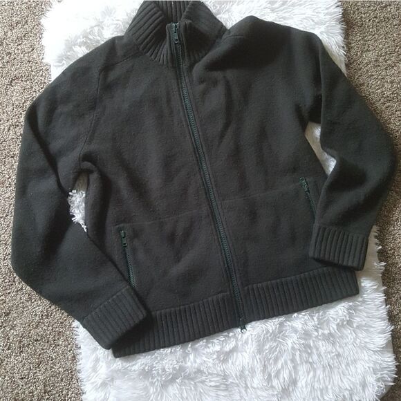 J. Crew Lambswool Jacket Ribbed Hem Winter Zip Front Pockets Mens Size Medium - Picture 1 of 8